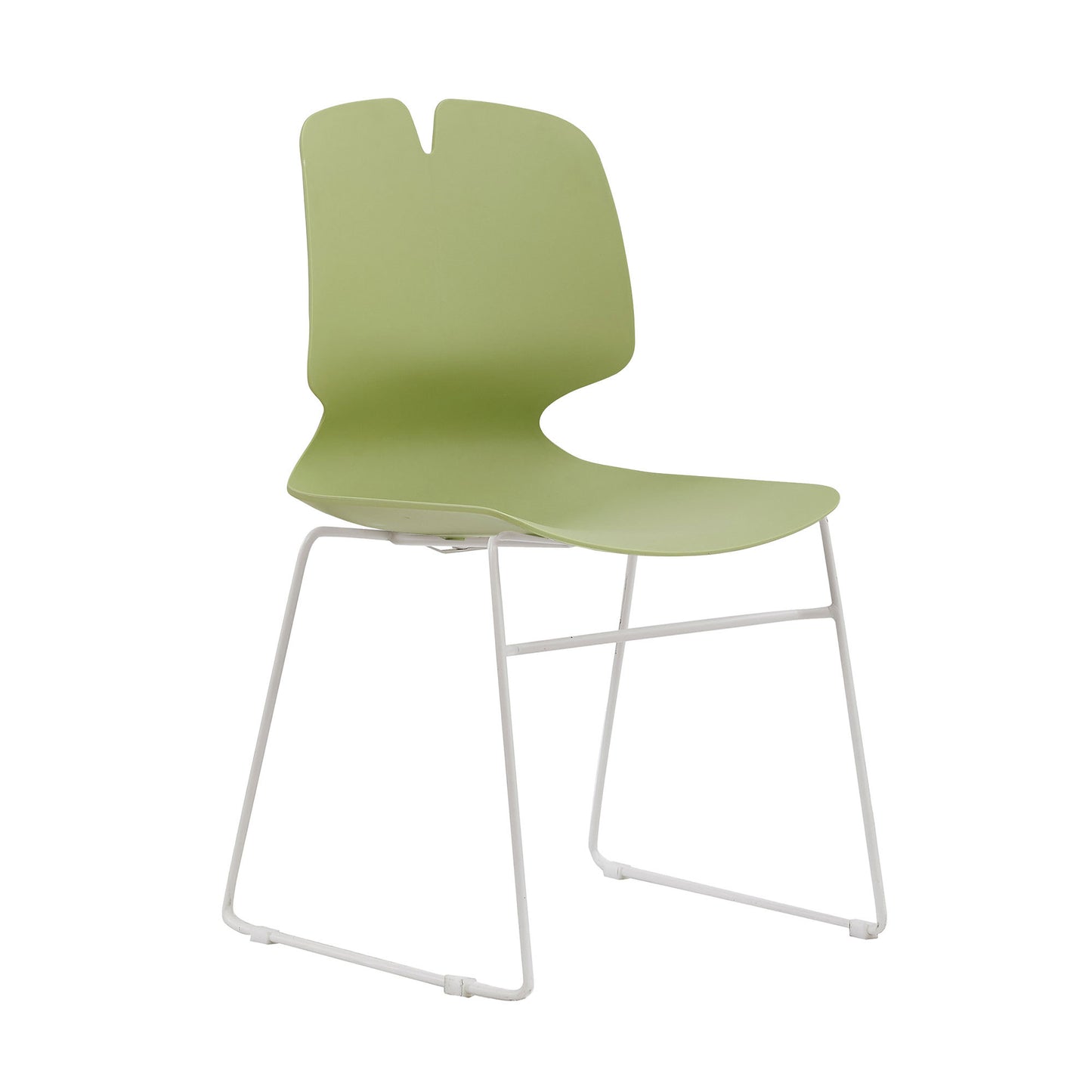 Modern Stacked Office Chairs Set of 4 in Green and Grey with Polypropylene Construction and 180KG Load Capacity