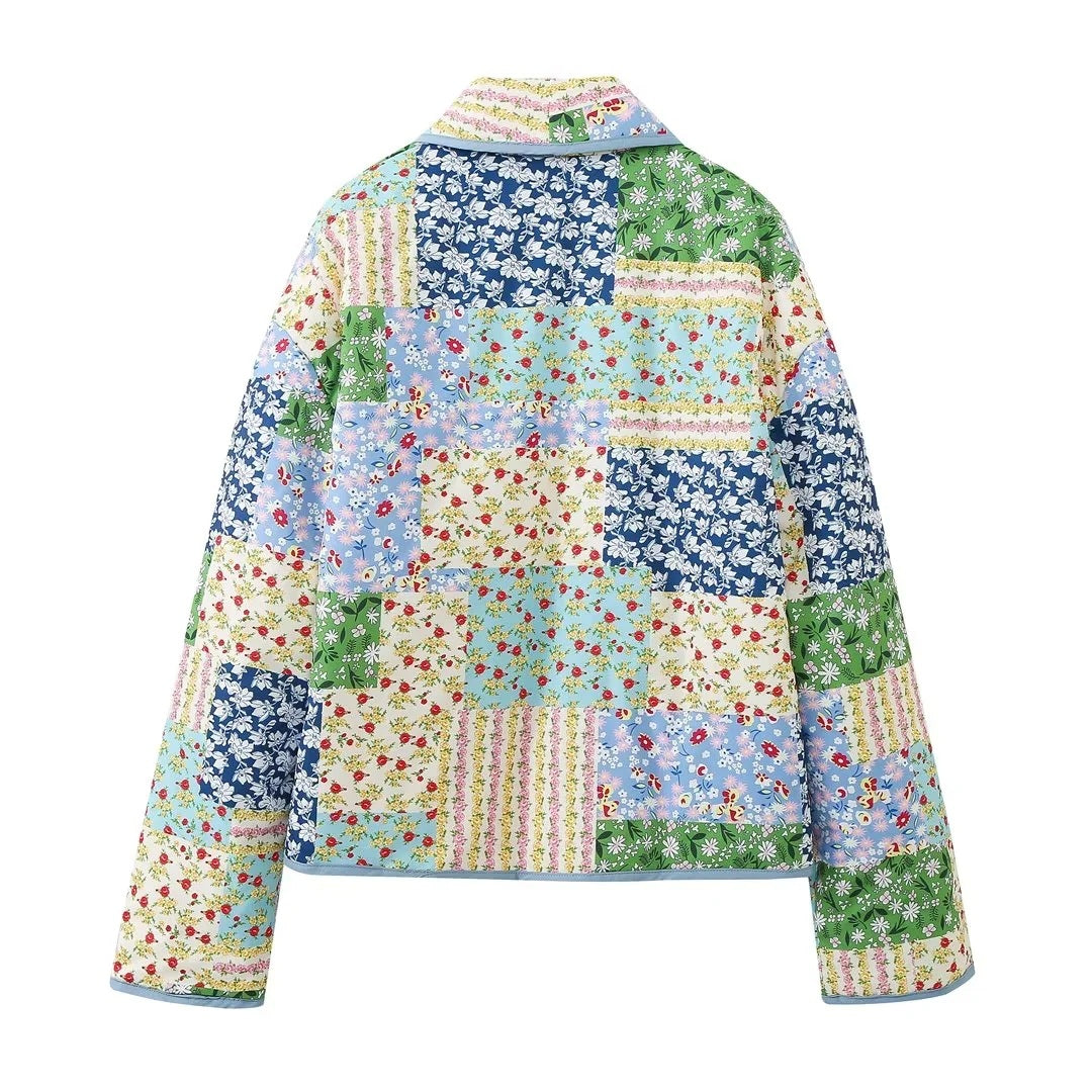 Women's Quilted Jacket Patchwork Floral Pastel BYMANYC ® New York CONTEMPORARY FRESH BOHO OUTERWEAR - New Collection