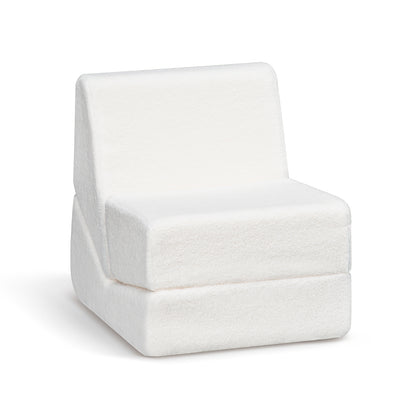 Kids Sofa Bed,2 in 1 Flip Open Toddler Sofa,Comfy Cuddly Toddler Couch Convertible Sofa to Lounger for Girls & Boys,Cream