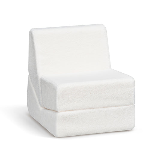 Kids Sofa Bed,2 in 1 Flip Open Toddler Sofa,Comfy Cuddly Toddler Couch Convertible Sofa to Lounger for Girls & Boys,Cream