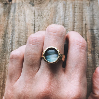 CLEARANCE Hammered Adjustable Galaxy Space Ring