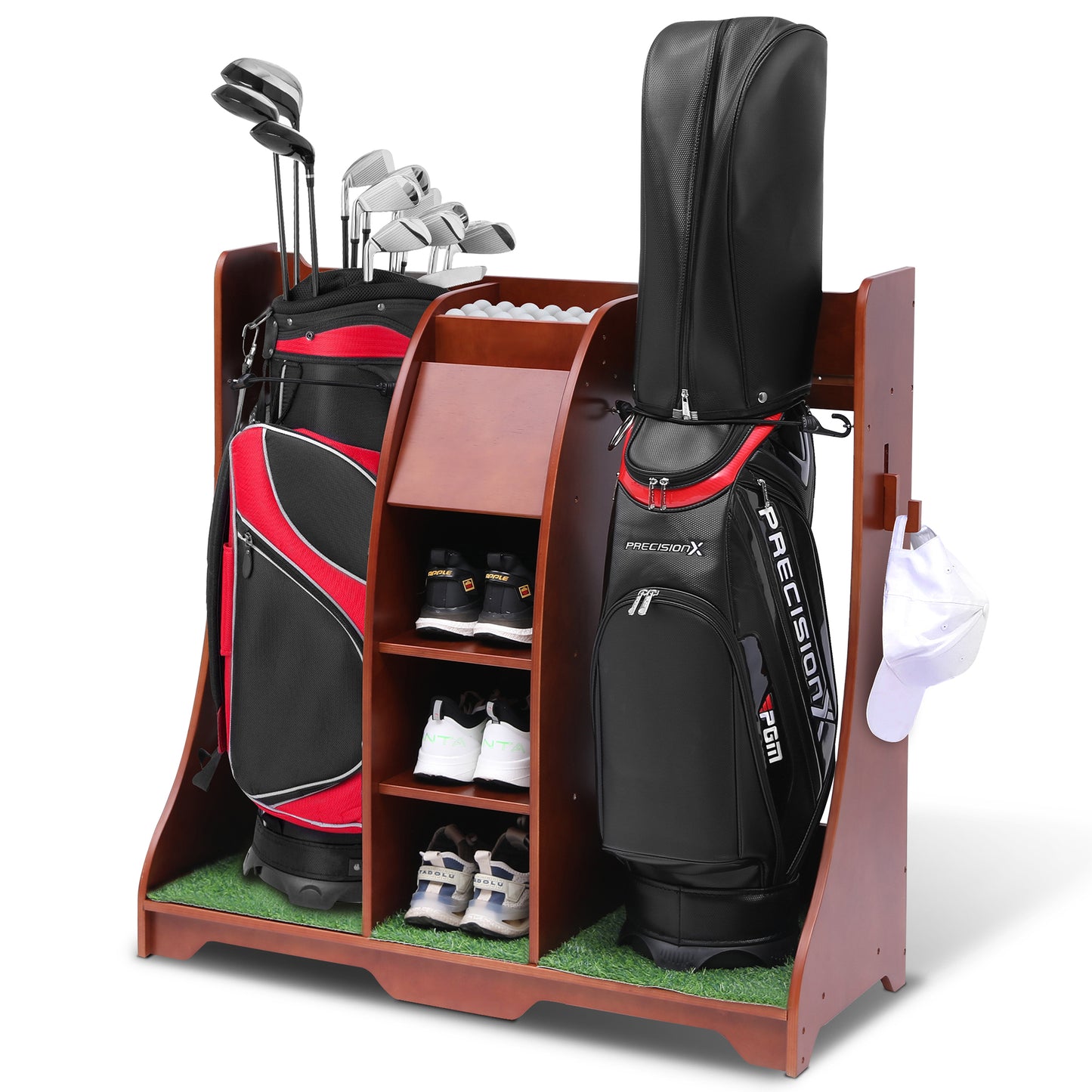 Wood Freestanding Adjustable Multi-Use Golf Shelf