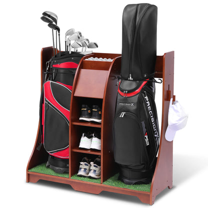 Wood Freestanding Adjustable Multi-Use Golf Shelf