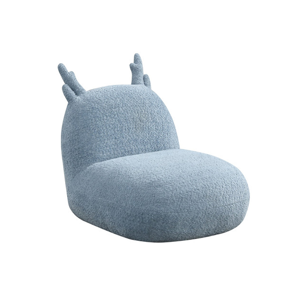 Chenille Upholstered Deer-Shaped Kids Chair, Blue