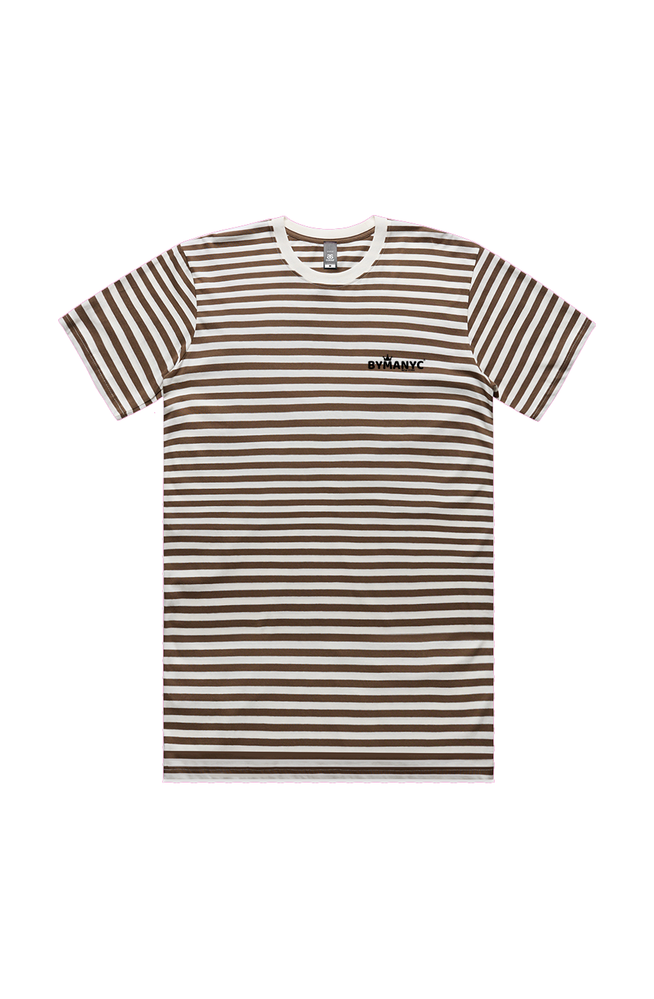Men's T Shirt BYMANYC New York New Collection NYC Natural Walnut Stripe Tee