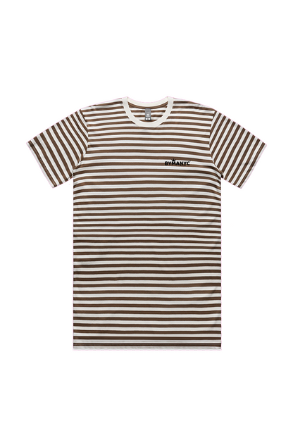 Men's T Shirt BYMANYC New York New Collection NYC Natural Walnut Stripe Tee