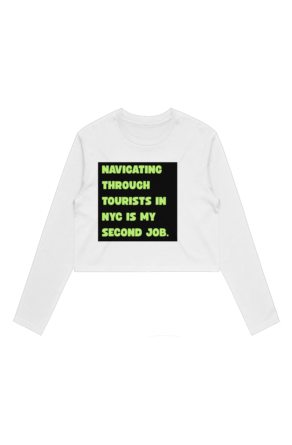 Women's Long Sleeve BYMANYC New York New Collection NYC Crop Vintage Tee
