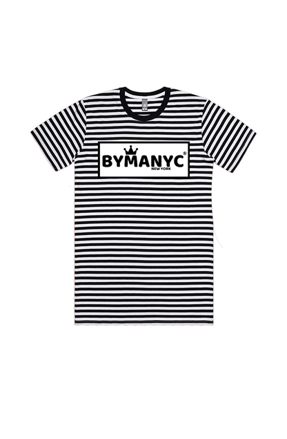 Unisex T Shirt BYMANYC New York New Collection NYC Black White Stripe Tee