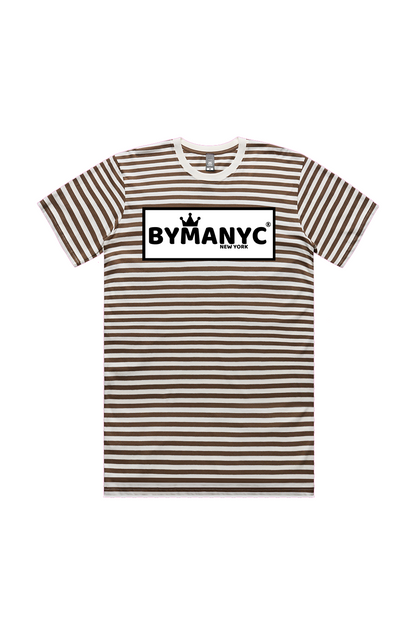 Unisex T Shirt BYMANYC New York New Collection NYC Natural Walnut Stripe Tee