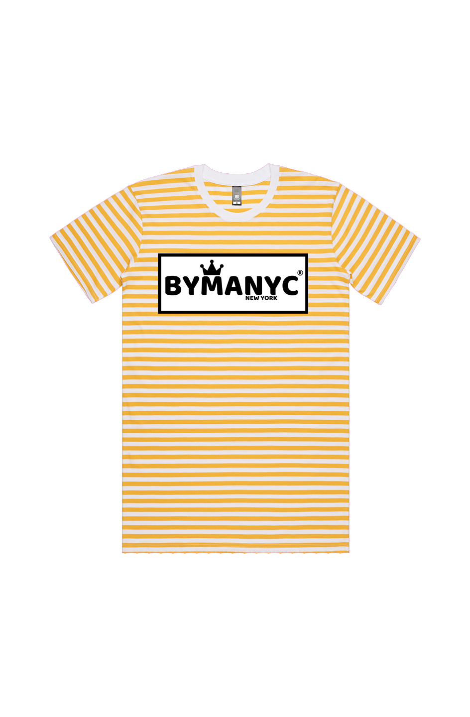 Unisex T Shirt BYMANYC New York New Collection NYC White Yellow Stripe Tee