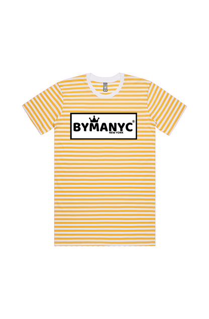 Unisex T Shirt BYMANYC New York New Collection NYC White Yellow Stripe Tee
