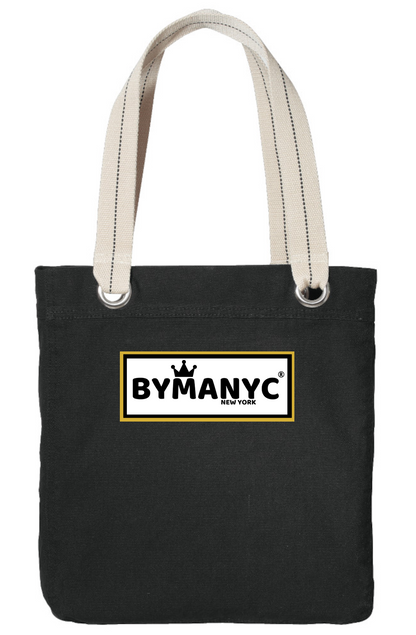 Tote Bag BYMANYC New York Allie Black Premium Garment Washed Canvas Tote Bag