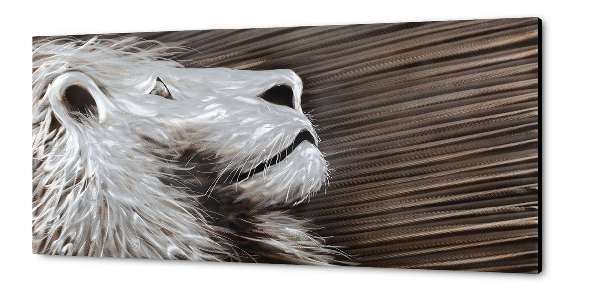 Stargazing Lion Metal Wall Art