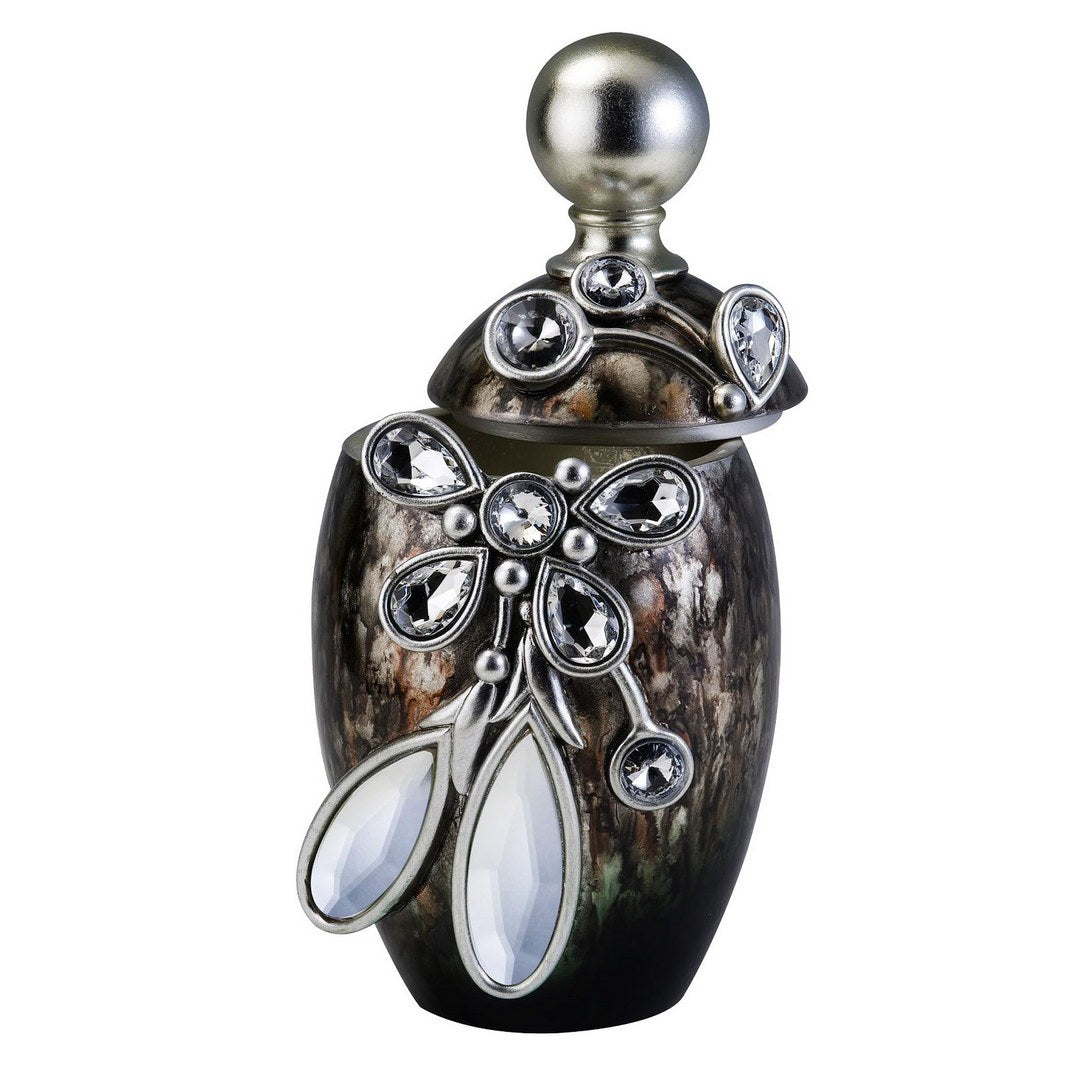 11.25' Tall Polyresin Decorative Jewelry Box 'Balleria', Crystal and Glass Accent