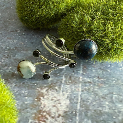 CLEARANCE DISCONTINUED Orbit Ring With Natural Stones