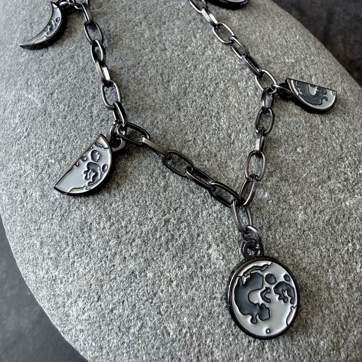Moon Phase Enamel Charm Bracelet
