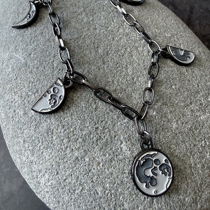 Moon Phase Enamel Charm Bracelet