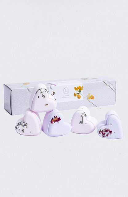 Heart-Shaped Shower Steamers Gift Set – 5 Personalized Aromatherapy Steamers