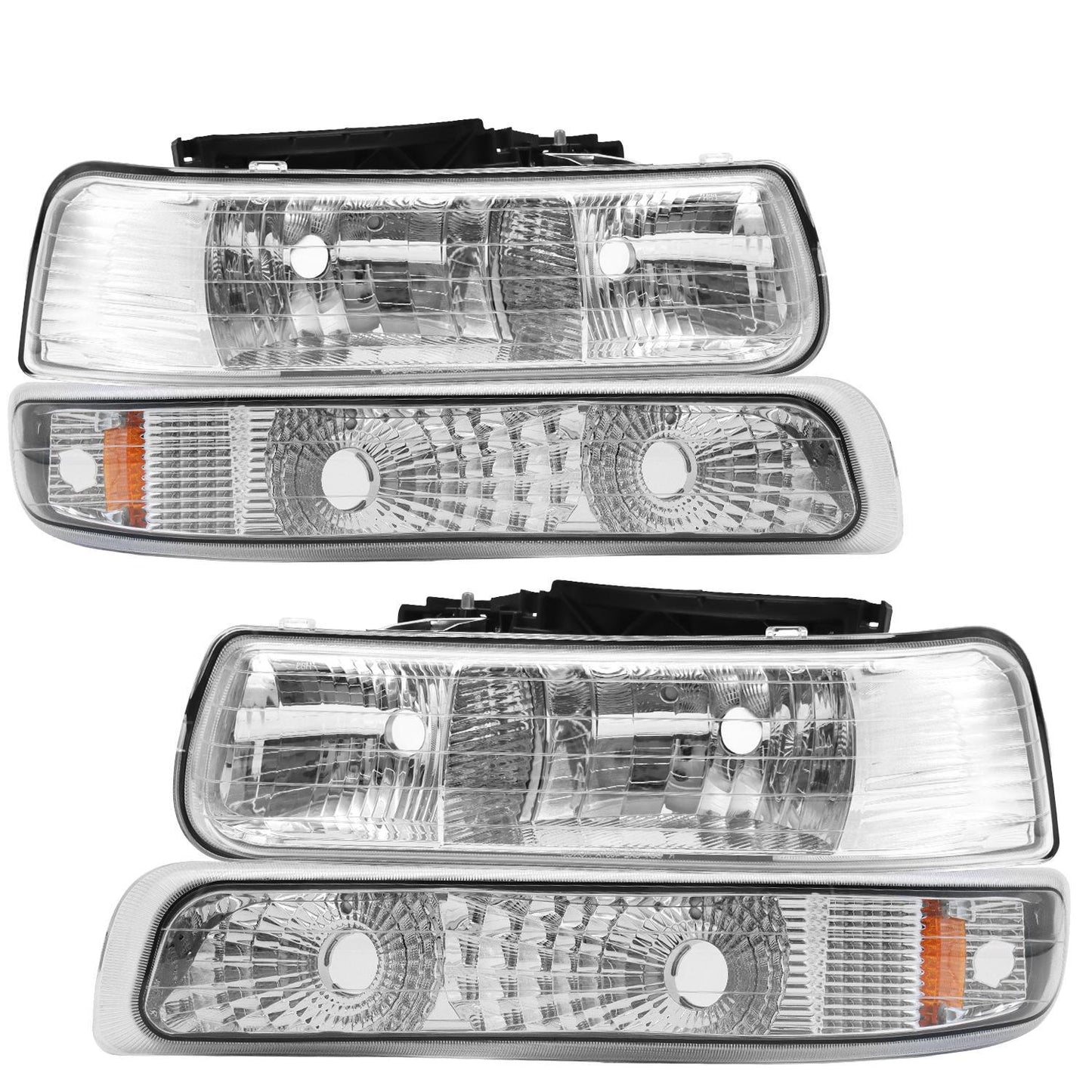 For 1999-2002 Chevy Silverado Pair Halogen Headlights Left+Right Side