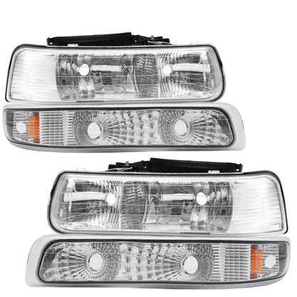 For 1999-2002 Chevy Silverado Pair Halogen Headlights Left+Right Side