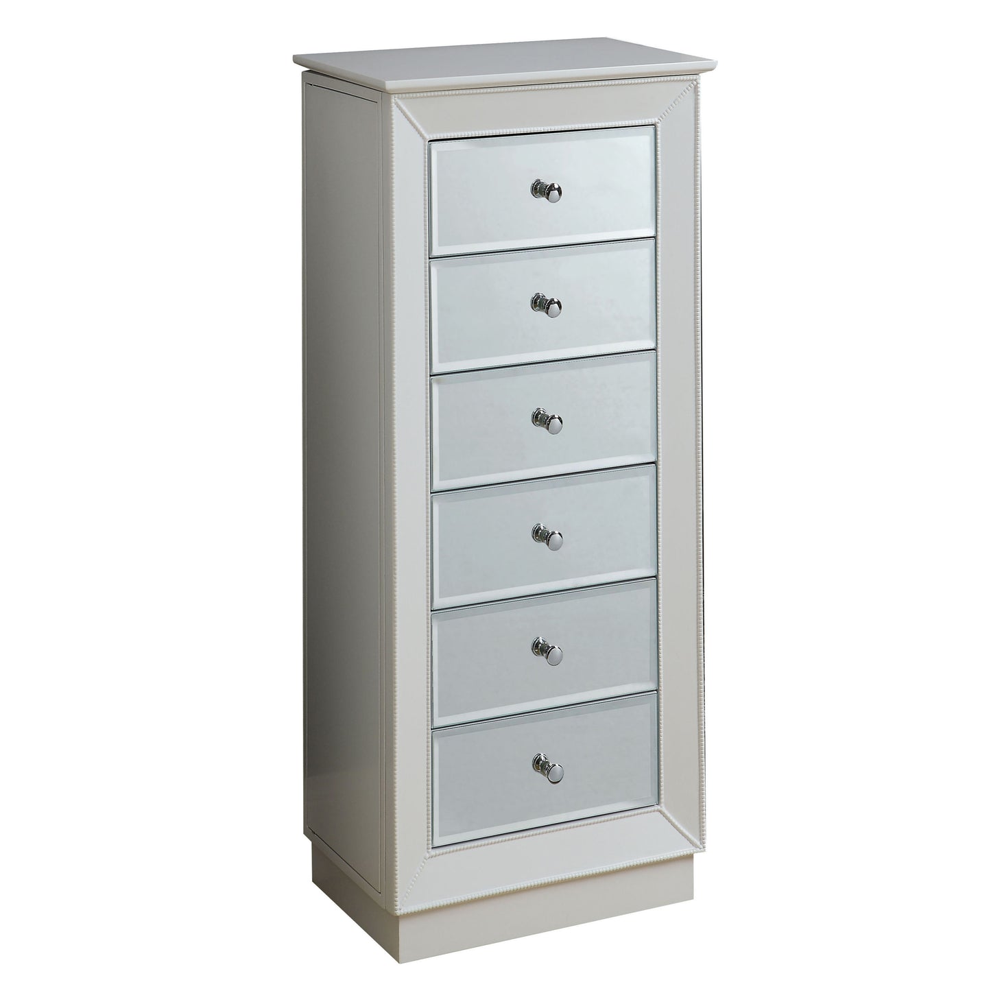 White 6-Drawer Jewelry Armoire