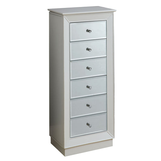 White 6-Drawer Jewelry Armoire
