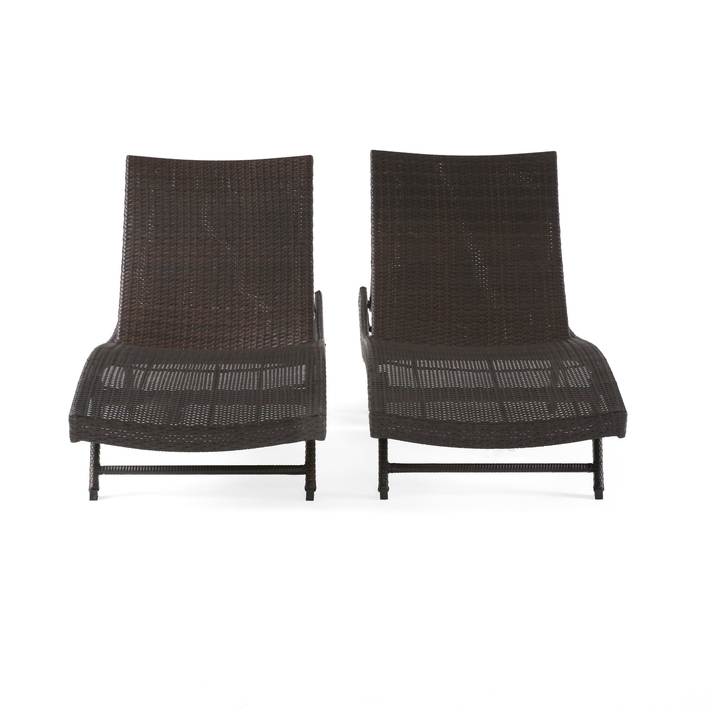 KAUAI Modern Style PE Wicker Chaise Lounge Brown Multi Rattan 79.25 Inches