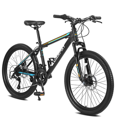 26 Inch Mountain Bike, Shimano 21 Speeds with Mechanical Disc Brakes, High-Carbon Steel Frame, Suspension MTB Bikes Mountain Bicycle for Adult & Teenagers