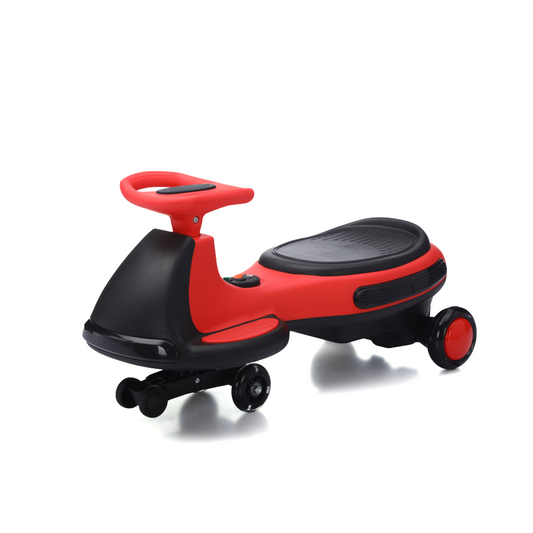 Kids Electric Ride On Car 12V  Electric Wiggle Car , LED Lights , Music,Anti-Rollover for Boys and Girls Ages 3+ Indoor/Outdoor