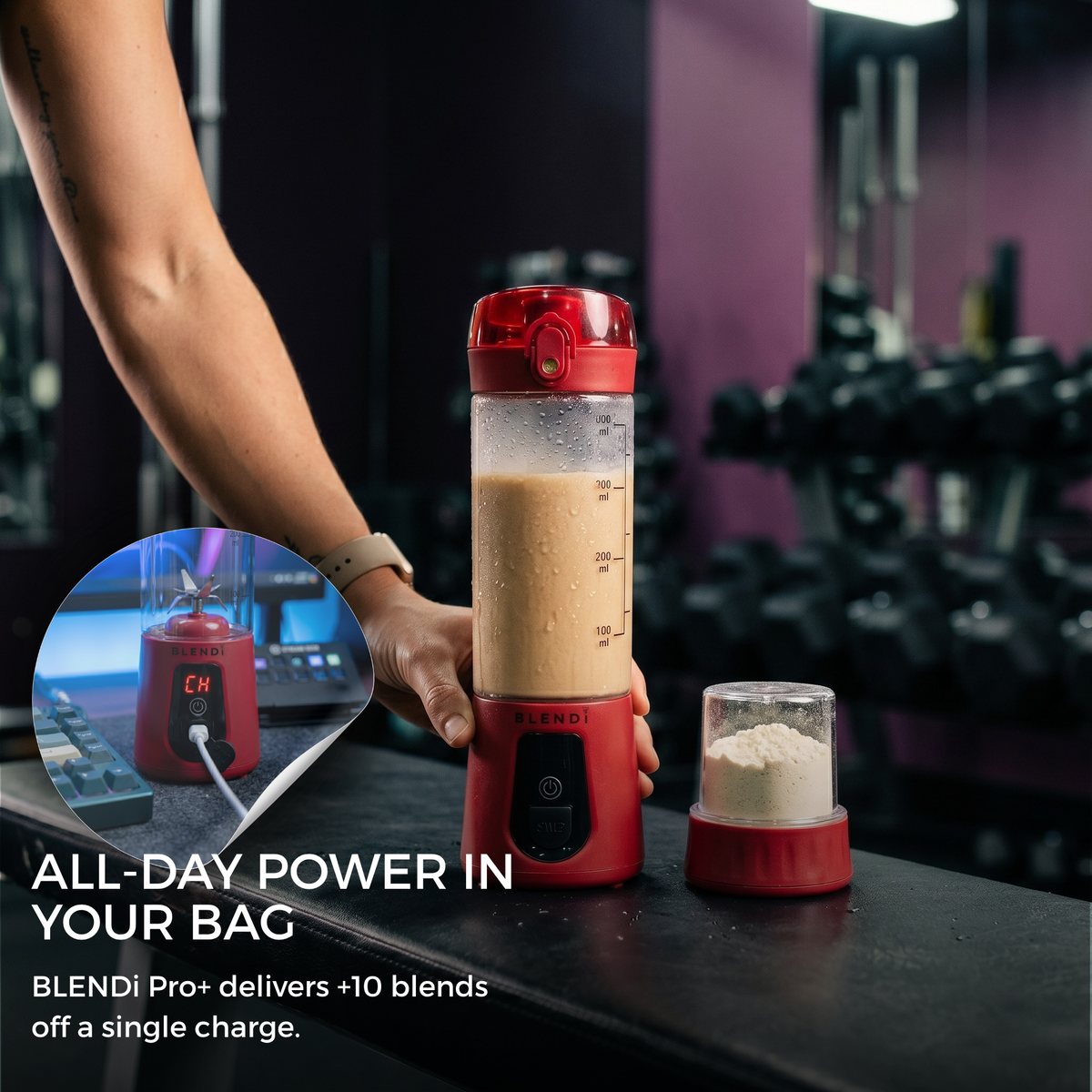 Pro+ Ice Crushing Portable Blender (17oz) - Goody