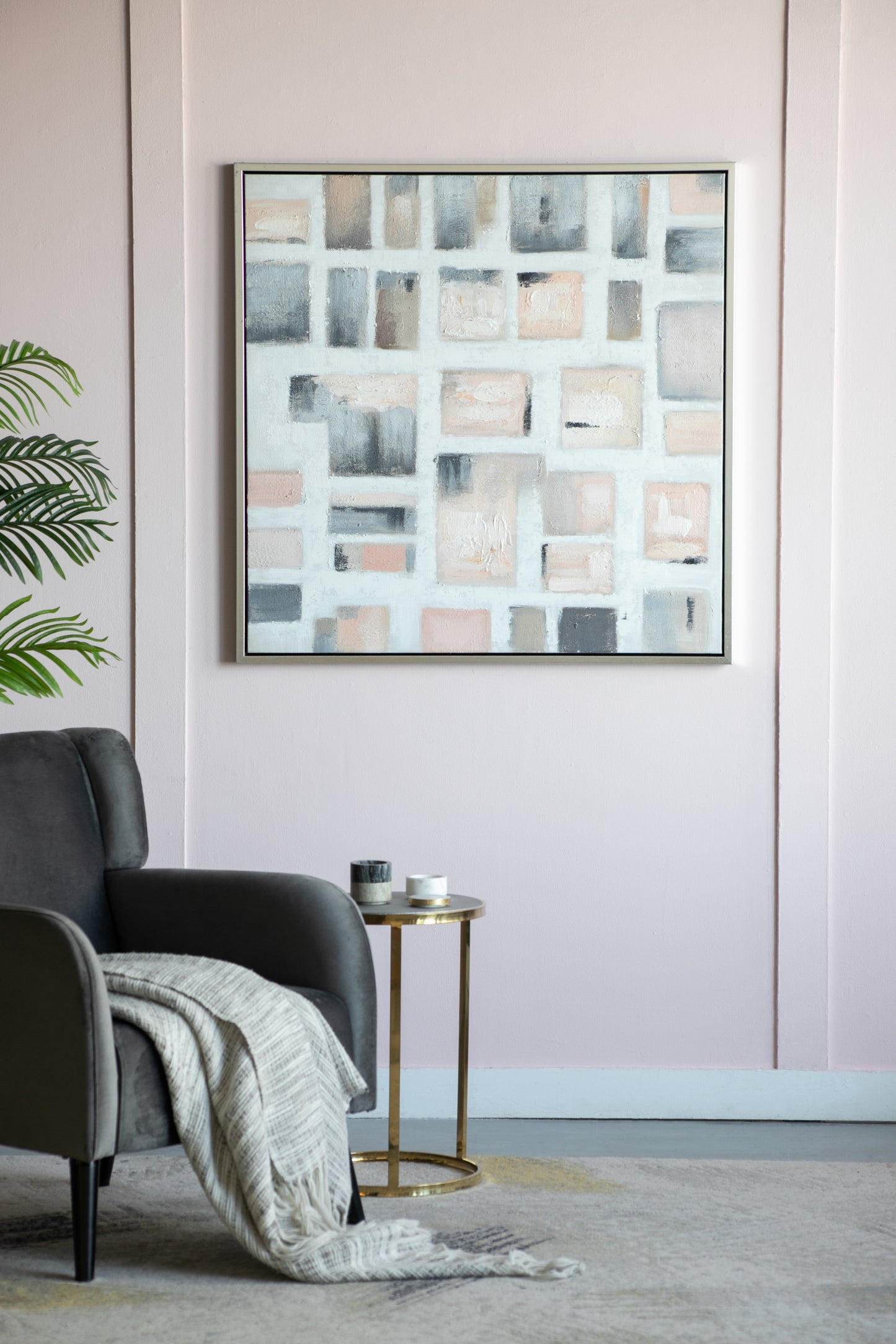 39.4x39.4' Cornerstone Framed Hand-painted Wall Art