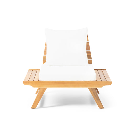 Sedona Outdoor Club Chair with Slatted Design in Teak Acacia Wood