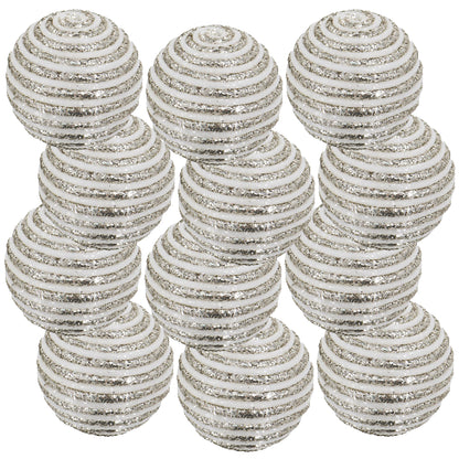 D3.9' Christmas Ball Ornaments, Plastic Decorative Hanging Ball Christmas Tree Ornaments for Holiday Party Decorations, Set of 12