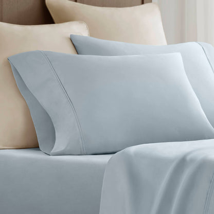 2-Piece King Sham Sateen Pillowcase Set,Blue