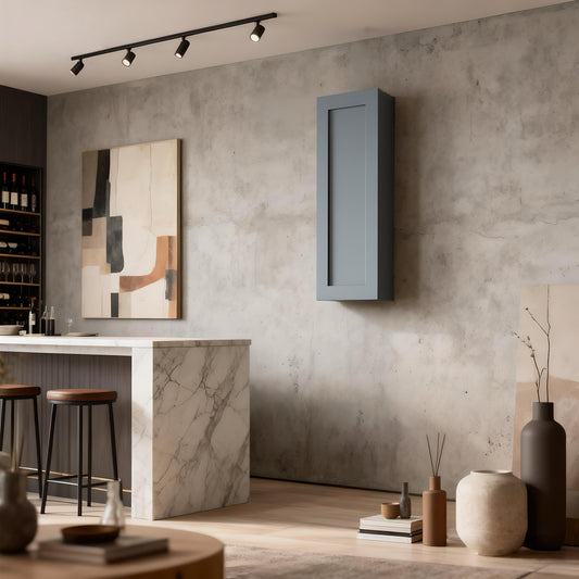 Dark Gray Solid Wood Single Door Wall Cabinet 1 Door and 3 Shelves for Kitchen Storage, Bathroom Storage, Laundry,Adjustable Shelves Ready to Assemble(21'W×12'D×42'H)