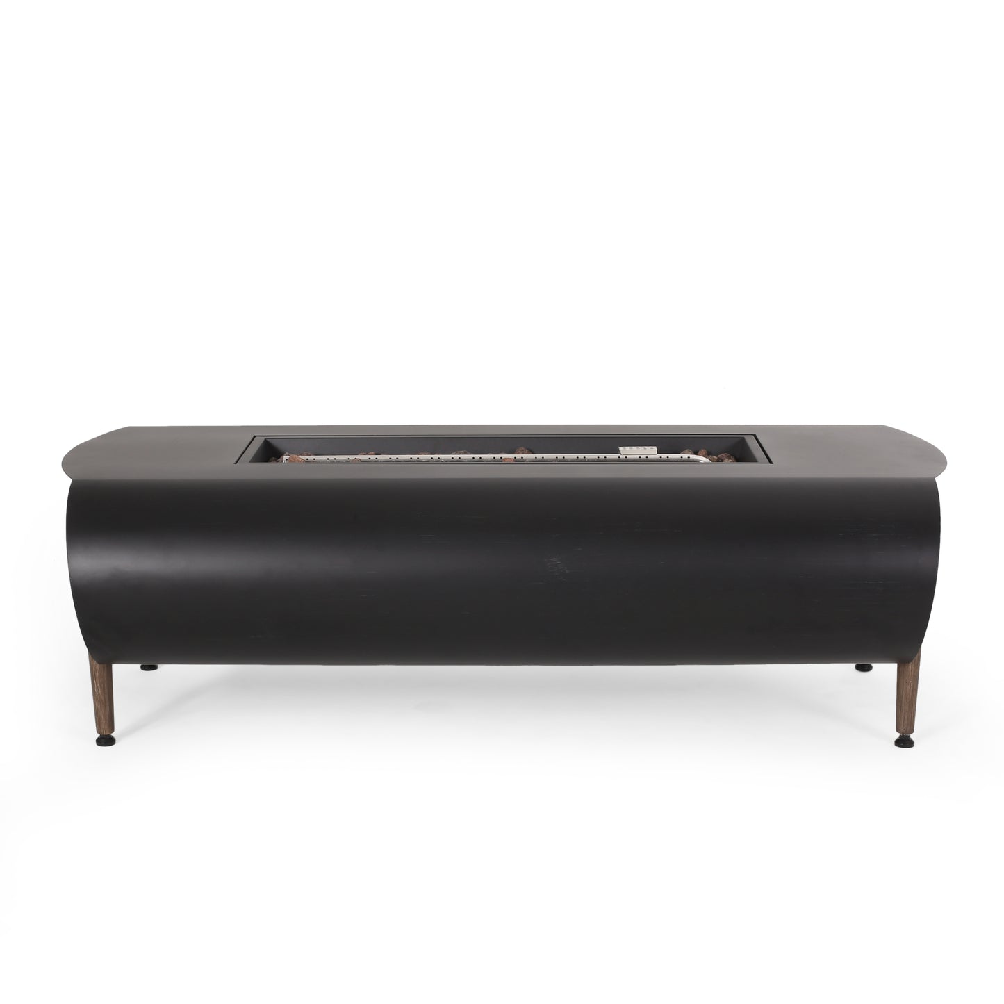 Vernon Rectangle Fire Pit 50,000 BTU Dark Gray Iron 50x25.5x15.25 Inches