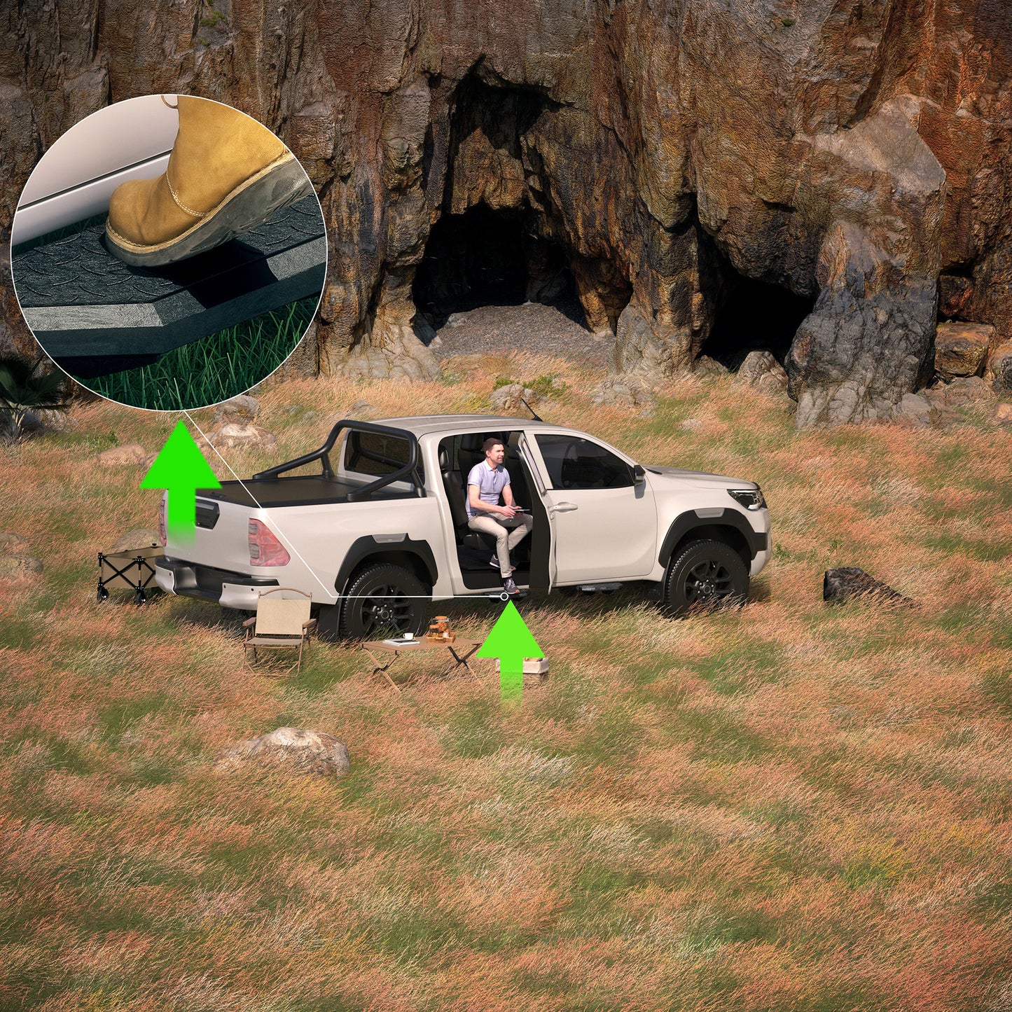 4PCS Running Boards For 2024 2025 Toyota Tacoma Double Cab/Crew Cab Side Steps