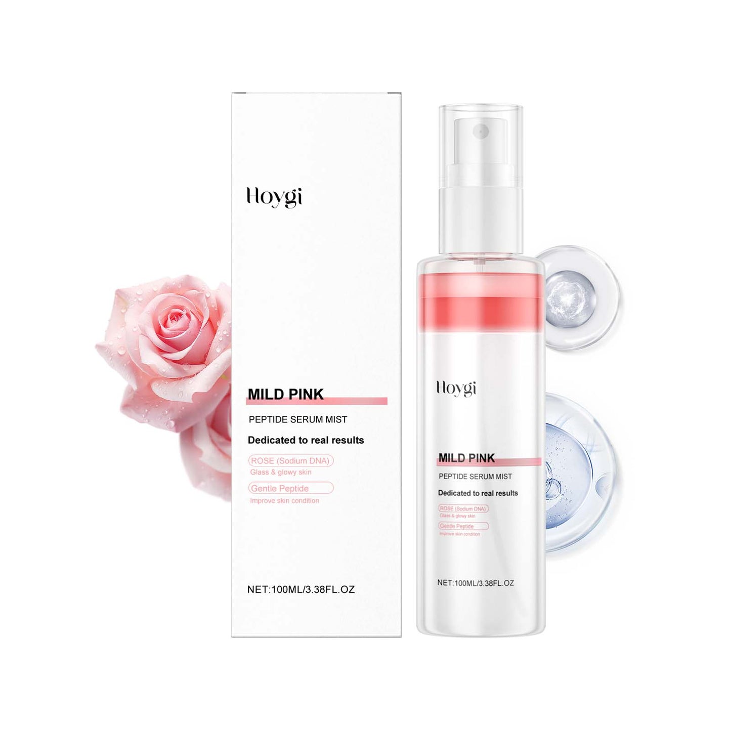 Hoygi Nicotinamide Rose Moisturizing Spray, Gentle Moisturizing Facial Skin Daily Skin Care Wet Compress Spray