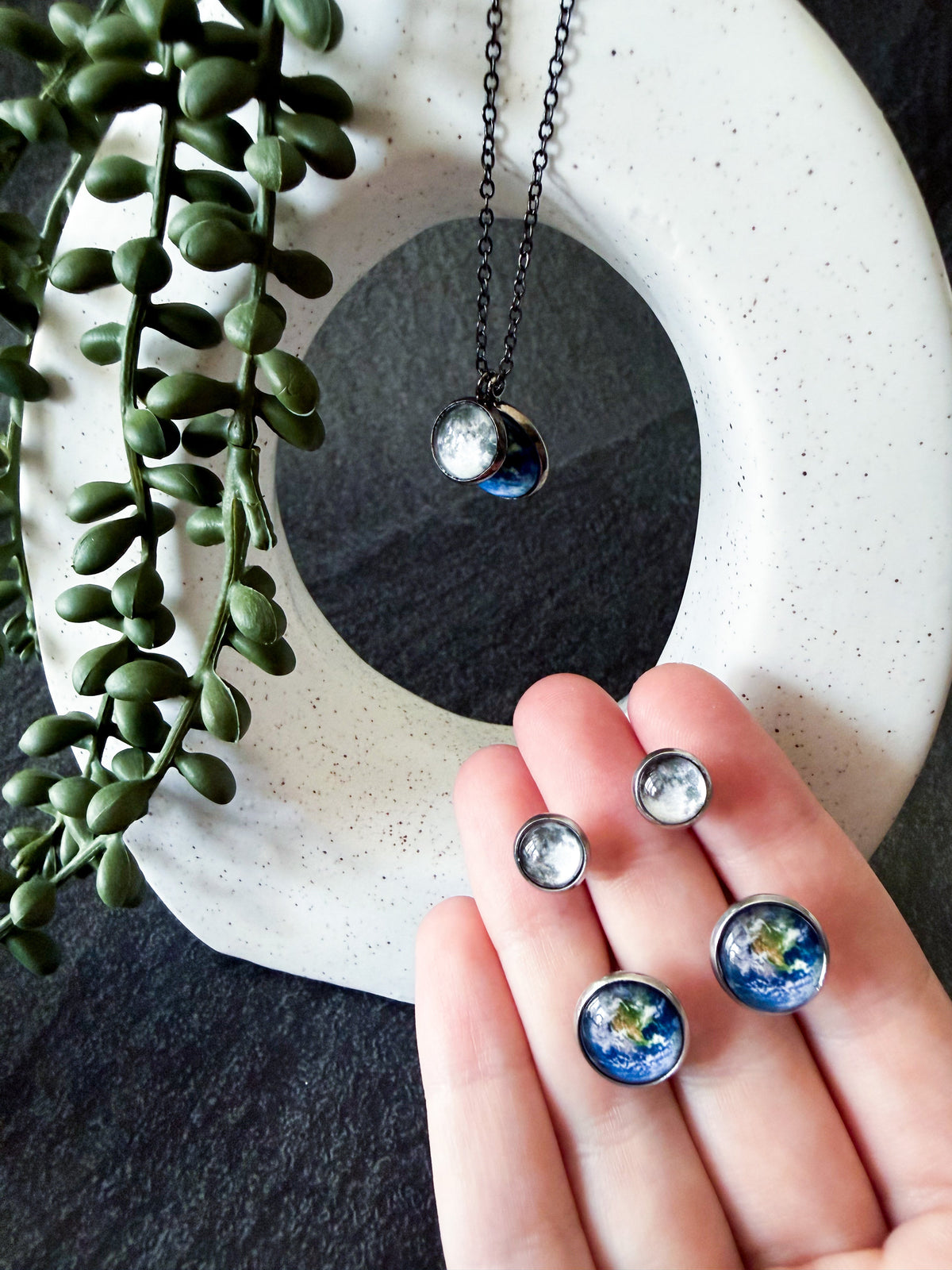 Earth and Moon Jewelry Set
