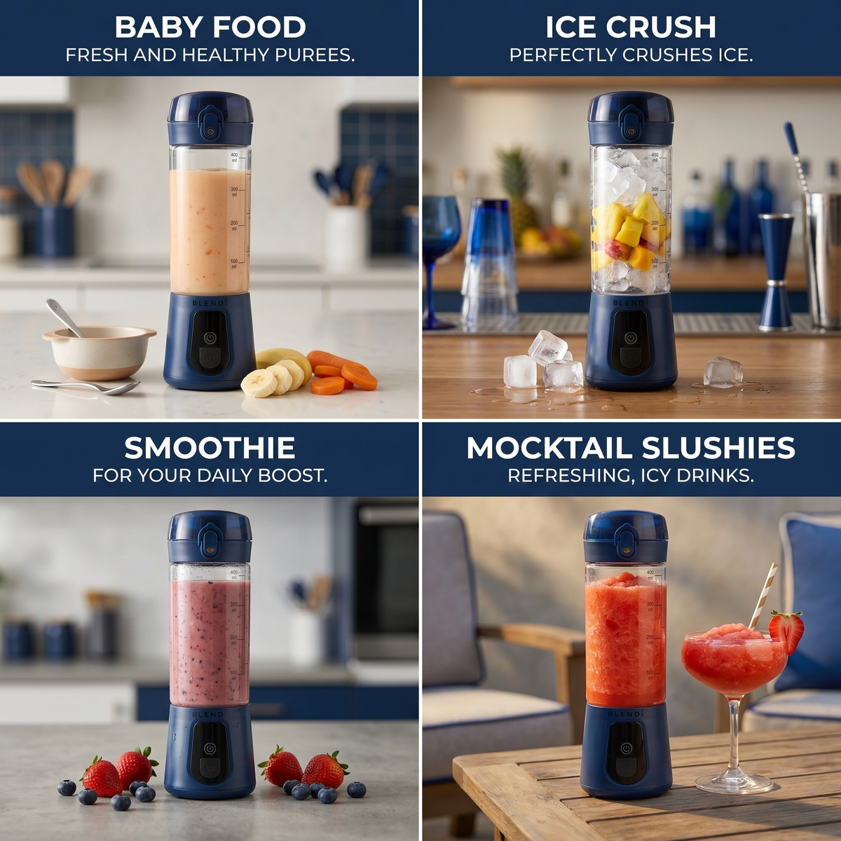Pro+ Ice Crushing Portable Blender (17oz) - Goody