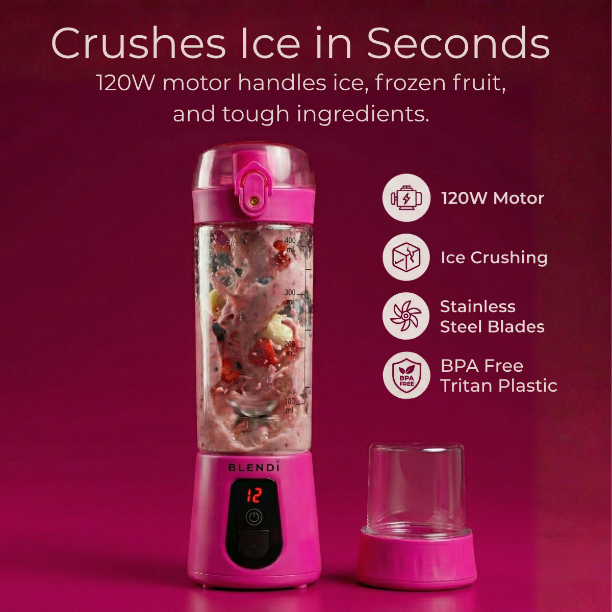 Pro+ Ice Crushing Portable Blender (17oz) - Goody
