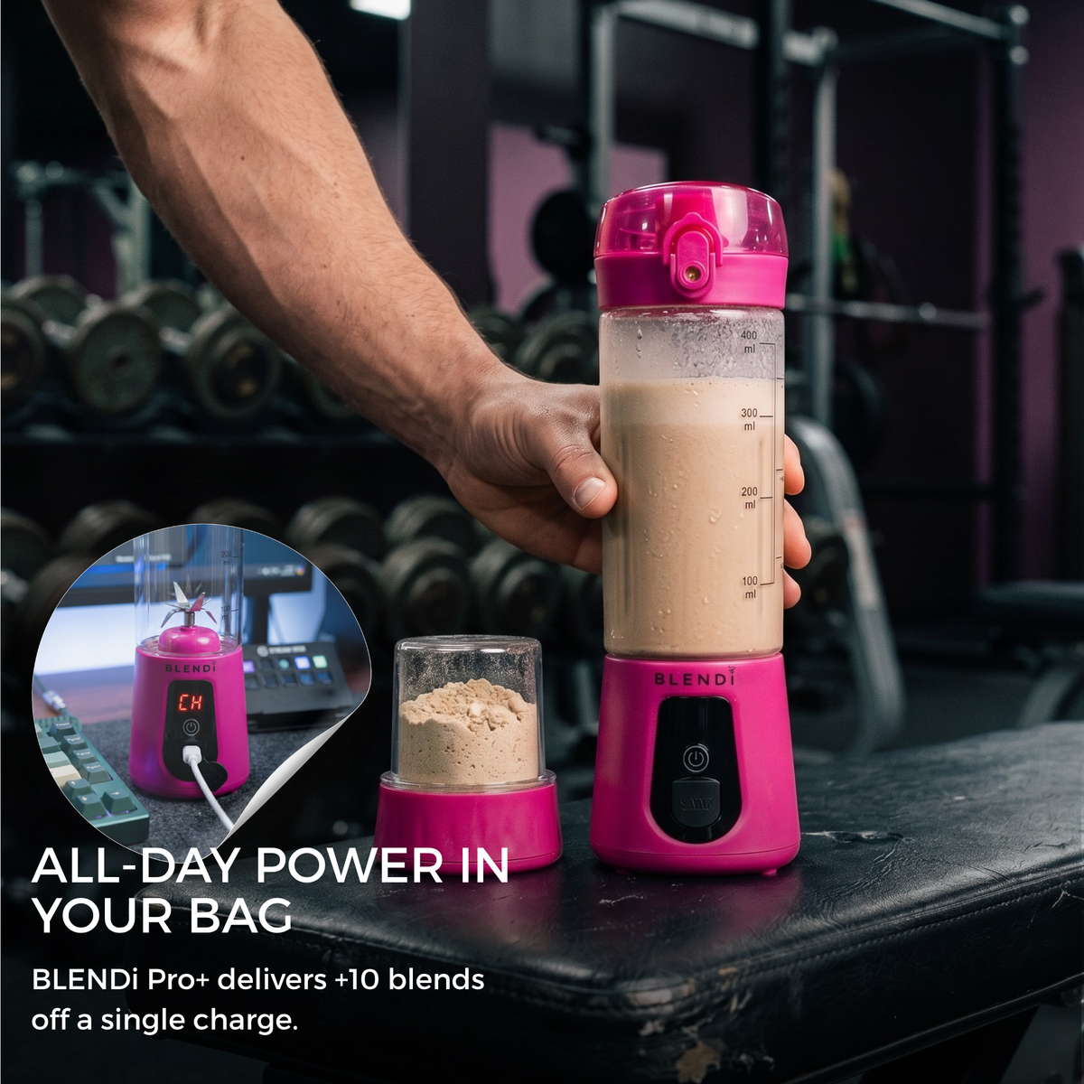 Pro+ Ice Crushing Portable Blender (17oz) - Goody