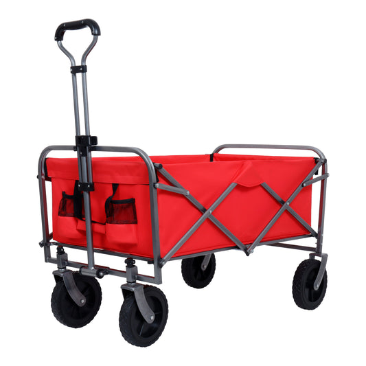 Collapsible Wagon Cart Foldable,Wagons Carts Foldable with Wheels with Drink Holders,for Shopping,Garden,Sports,Groceries,Apartment,Camping,Outdoor
