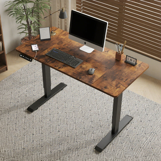 Electric Standing Desk Height Adjustable Desk for Home and Office Computer Table Gaming Desk Modern Luxiury Table 47'  Rustic Brown Lift-up Desk
