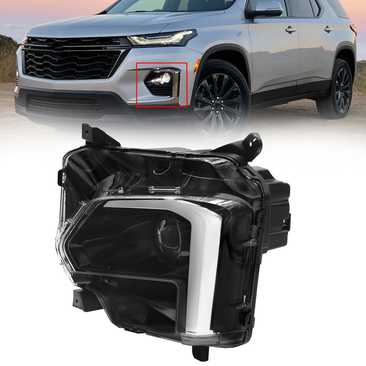 -LED Headlights Assembly Fit for 2022 2023 Chevy Traverse, w/o LED DRL Replacement 85596374 GM2503525,Left Driver Side