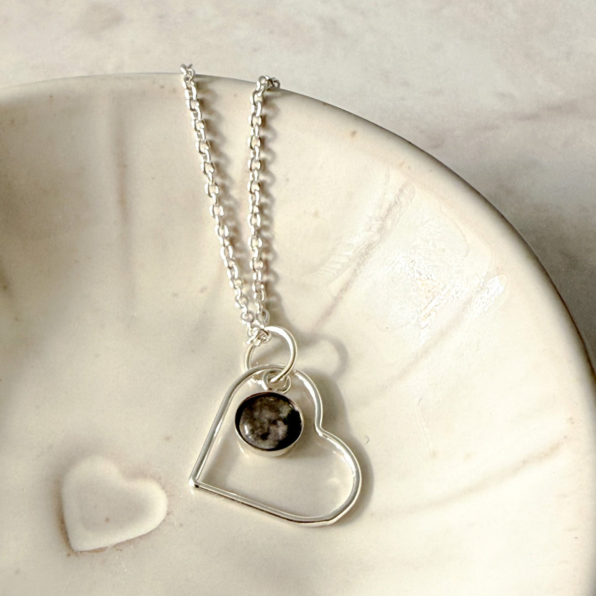 My Moon Sterling Silver Heart Necklace