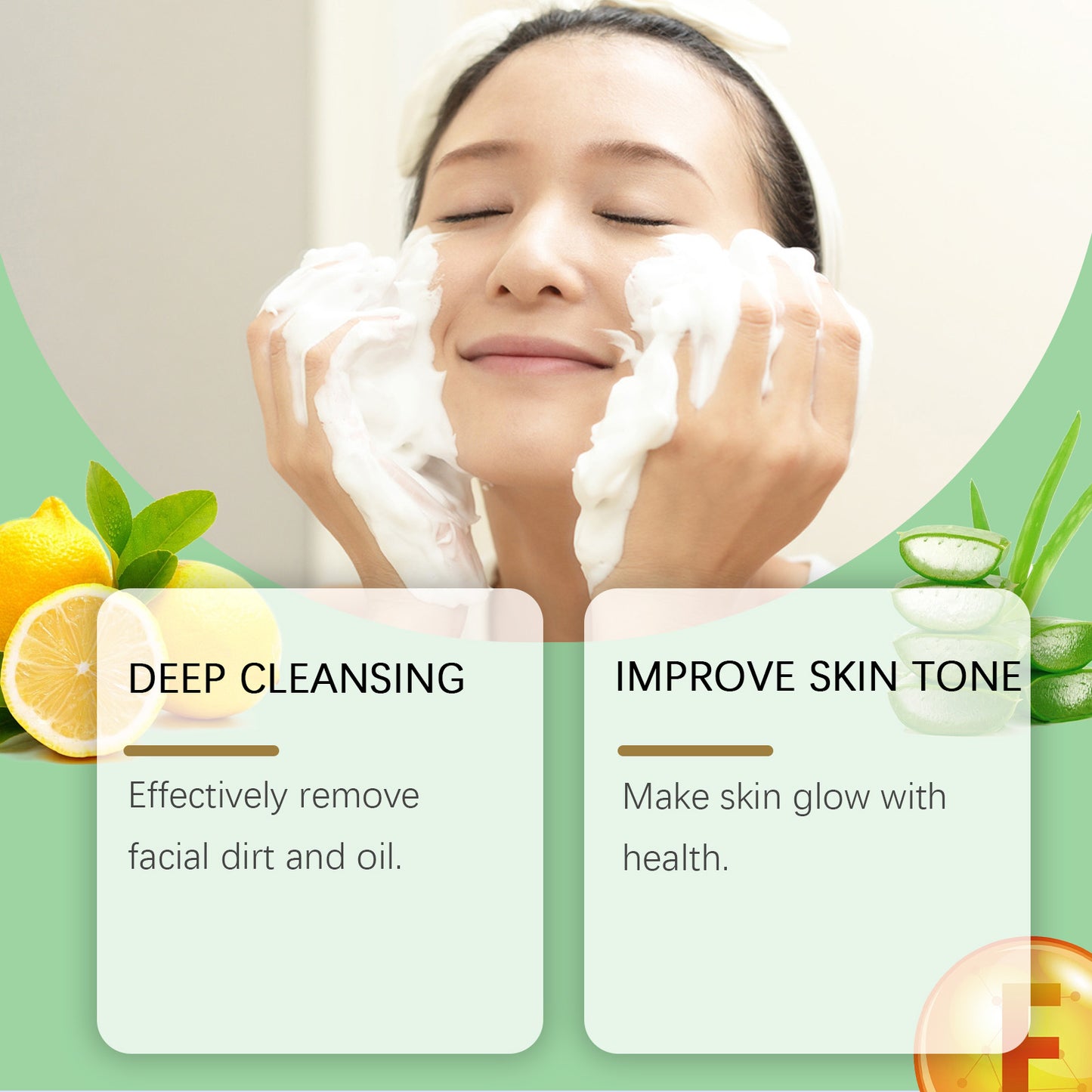 West&Month Aloe Vera Foam Cleanser Moisturizes, Moisturizes, Gently Cleanses Pores And Refreshes