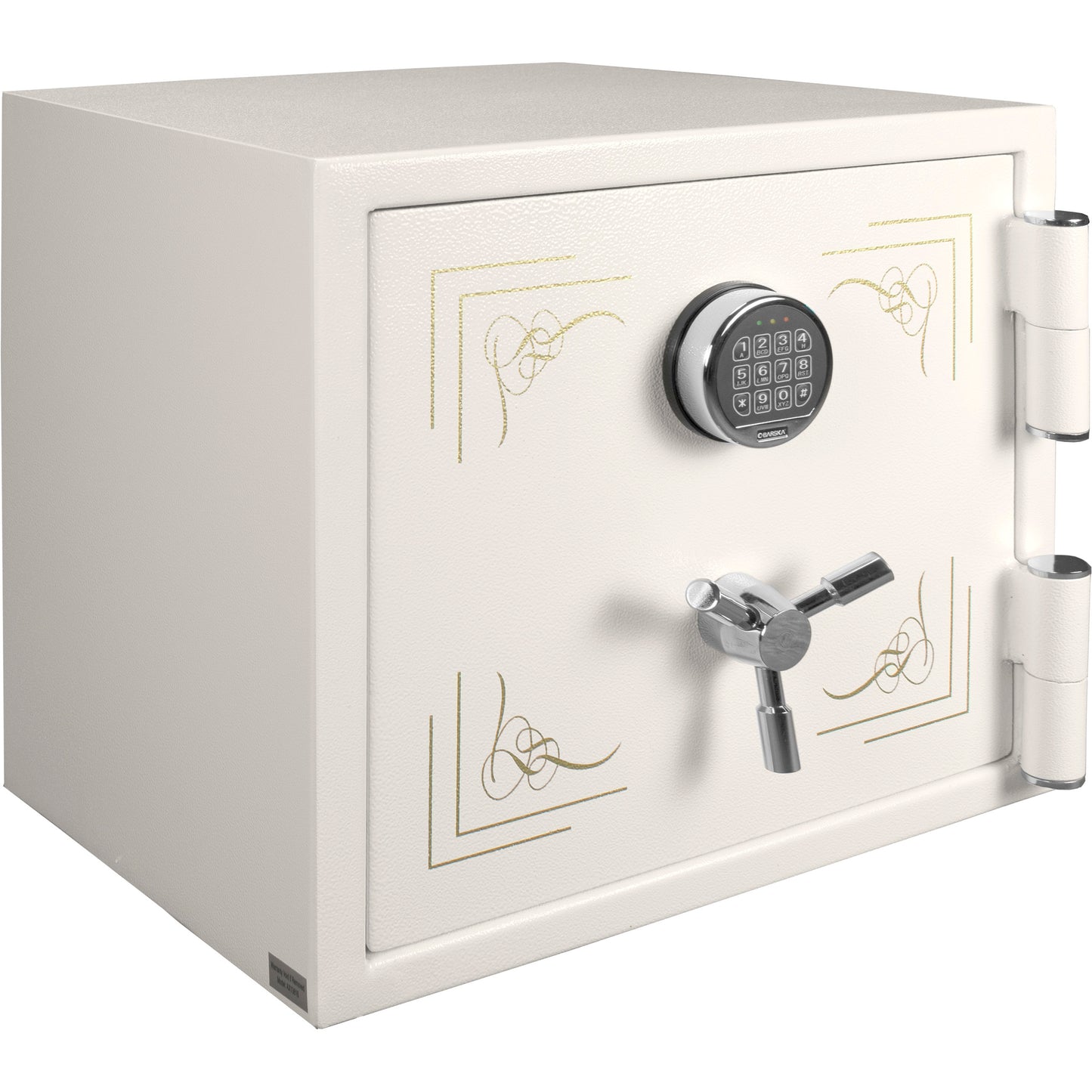 Fireproof Jewelry Safe with Keypad Lock, White Steel, 1.91 Cubic Ft