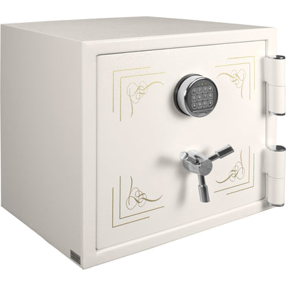 Fireproof Jewelry Safe with Keypad Lock, White Steel, 1.91 Cubic Ft