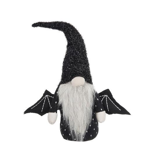 10x3x15.5' Fabric Black Gnome With Wings Decor, for Halloween Decor